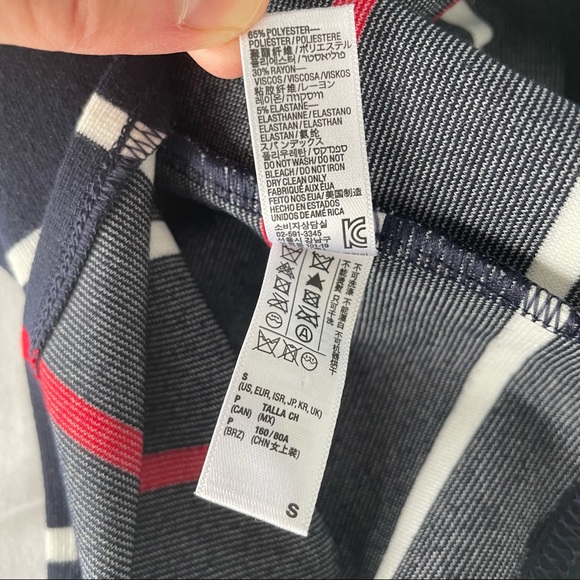 American Apparel Striped Ponte Mid-length Pencil Skirt - Picture 4 of 4